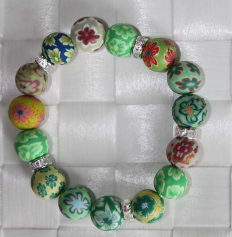 fimor armbnd lime m. rihnstens perler