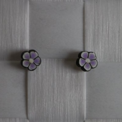 Fimo rering lilla blomst