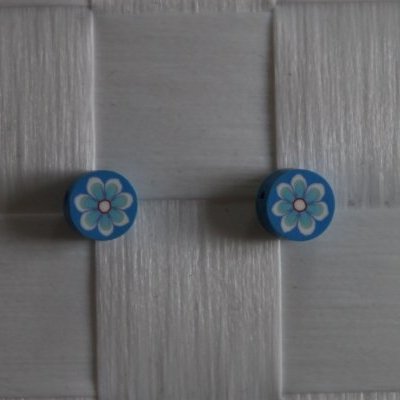 Fimo rering bl blomst