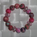 Fimo armbnd lyserd m. krystal perler