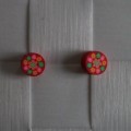 fimo rering med rd blomst