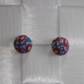 Fimo rerige rund bl med lyserde blomster