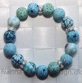 Fimo armbnd lysebl m. rihnstens perler