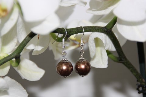 Akrylperler, kobberfarvede kr. 35,-