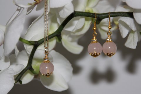 Smykkesæt Rosakvarts