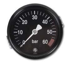 Manometer 0/60 bar, med sort udskive