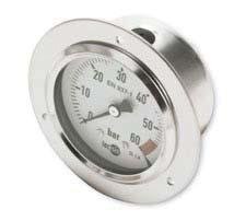 Manometer 0/60 bar, 80 mm, med forkromet krave