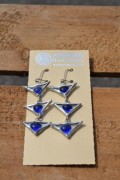 Earrings with transparent and blue glass