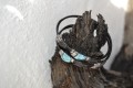 Handmade leatherbracelet in tyrquise colours
