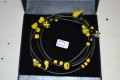 Bracelet with  yellow glassbeads on rubberchain