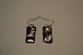 Hand crafted earrings in fp in silver and black