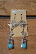 Earrings with transparent, tuquoise and black glass