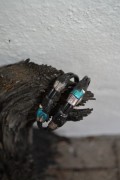 Handmade leatherbracelet in tyrquise colours