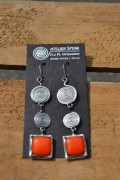 Earrings with orange glass