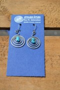 Earrings of surgical steel and stone