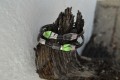 Handmade leatherbracelet in green colours