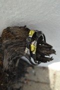 Handmade leatherbracelet in yellow colours