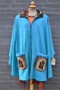 Poncho in fleece with turtles