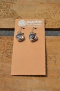 Earrings with transparent and black glass