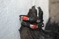 Handmade leatherbracelet in orange colours