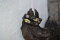 Handmade leatherbracelet in yellow colours