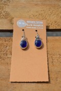 Earrings with transparent and blue glass