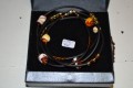 Bracelet with glasbeads in brown/white colours
