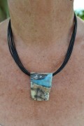 Leathercord with porcelain pendant