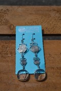 Earrings with transparent glass, small dots and black stribes