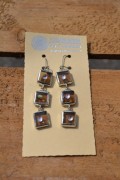 Earrings with smoked glass with small dots