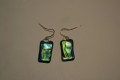 Hand crafted earrings in fp in turquis, green and blue