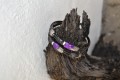 Handmade leatherbracelet in purple colours