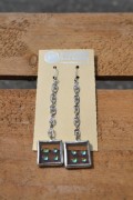 Earrings with smoked glass with dots