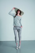 Bluse trekvart �rme lysegr�, medium
