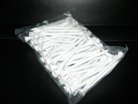 100 Lange Hvide Tees (80 mm)