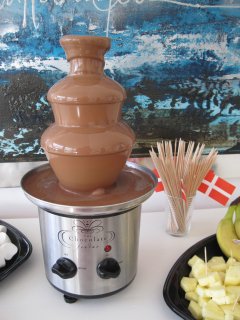 Chokolade springvand til lille f&oslash;dselsdag