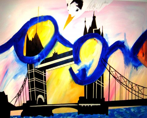 Tower Bridge i stormflod, hverken fugl eller fisk