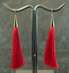 Mrk rd tassel reringe