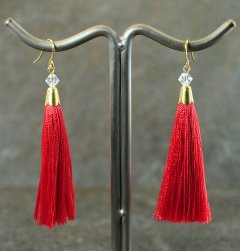 Mrk rd tassel reringe
