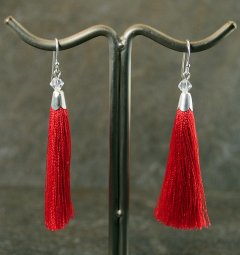 Mrk rd tassel reringe