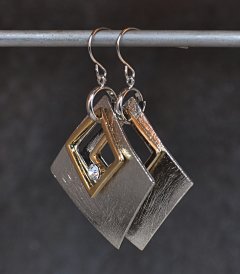Firkant reringe med Swarovski krystal