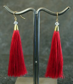 Mrk rd tassel reringe