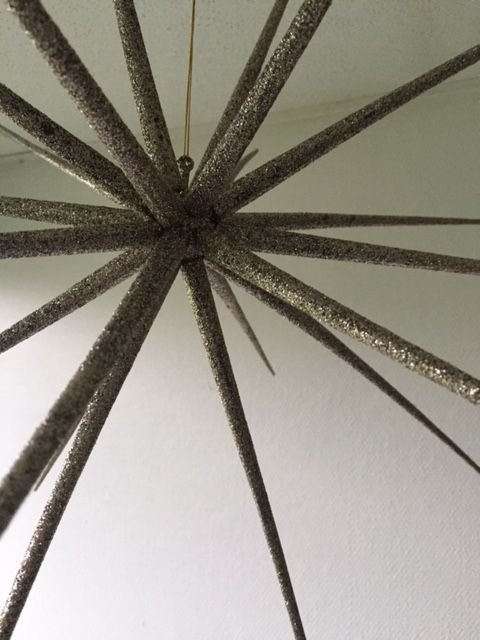 Stjerne champagne glitter - 38 cm
