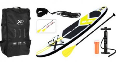 iSUP Paddle board gul/hvid, 320x76x15 cm. Maks belastning 150 kg.