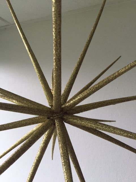 Stjerne guld glitter - 55 cm