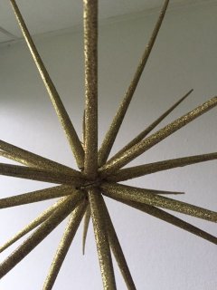 Stjerne guld glitter - 55 cm