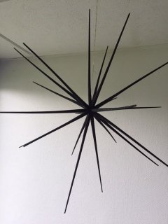 Stjerne sort glitter - 38 cm