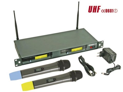 Dobbelt PLL trdls 8-kanal UHF mikrofonsystem