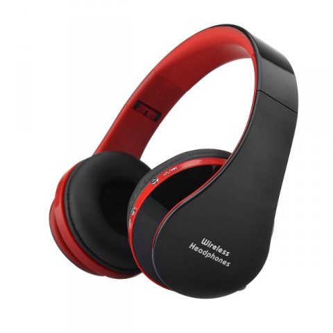 Bluetooth trdlse Hovedtelefoner sammenfoldelig udgave. Rd/Sort version.