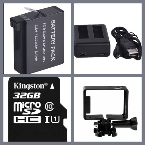 GoPro 4. Tilbehrspakke passer til gopro 4